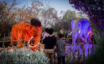 پارک ژوراسیک مشهد در شب